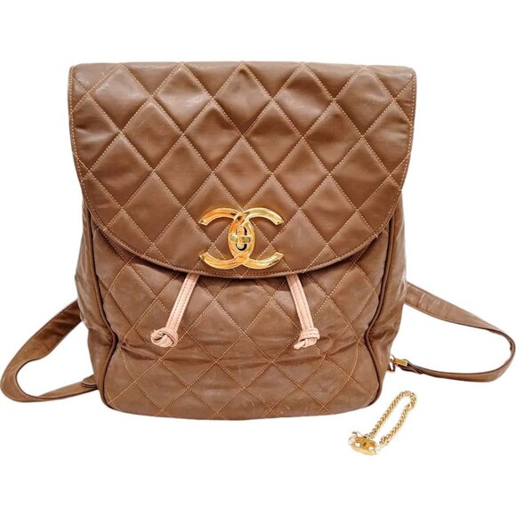 CHANEL Handbags - 2831745AU (EH) Chanel Backpack Bag Brown Leather w/Bracelet